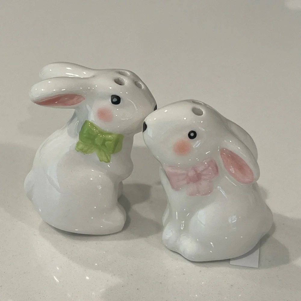 🐇Cute Bunny Salt & Pepper Shakers .
